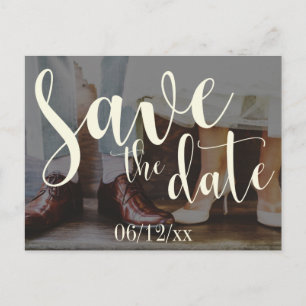 Soft Romantic Photo Typography 30 Save the Date 2c Announcement Postcard