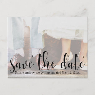 Soft Romantic Photo Typography 30 Save the Date 5 Announcement Postcard
