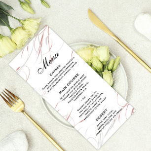 Soft Rose and Grey Flourishes Wedding Menu