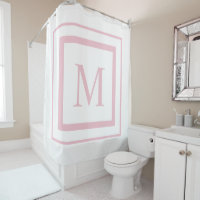 Soft Rose and white  square border monogram