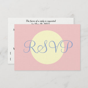 Soft Rose Blue Pastel Geometric Wedding RSVP
