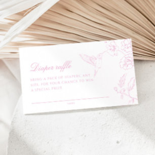 Soft Rose Chinoiserie Diaper Raffle Enclosure Card