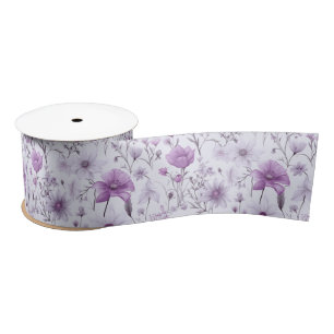 Soft roses lavender coloured flowers satin ribbon