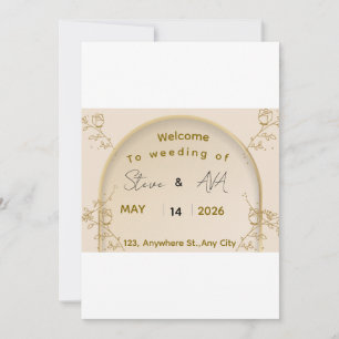Soft Royal Gold Wedding Invitation Elegant Minim