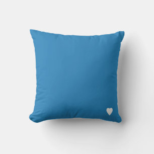 Soft Royal Pastel Blue Solid Colour With Heart Cushion