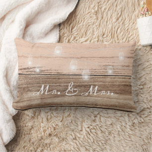 Soft Rustic Wood with Lights Customisable Lumbar Cushion