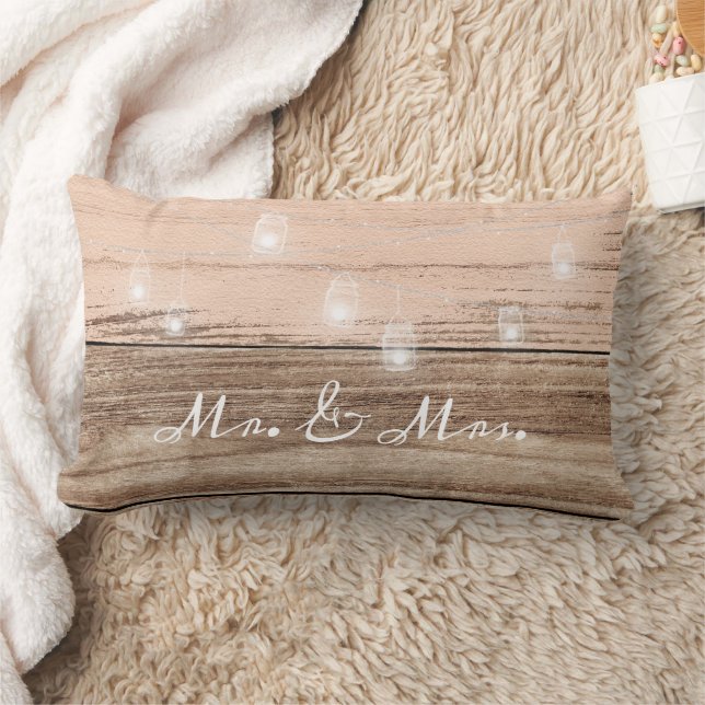 Soft Rustic Wood with Lights Customisable Lumbar Cushion (Blanket)