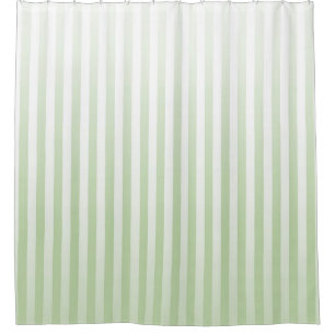Soft Sage and White Stripes Shower Curtain