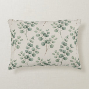 🌿 Soft Sage Botanical Leaves Minimalist Style 🌿 Decorative Cushion