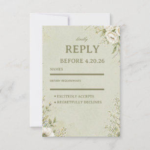 Soft Sage Botanical RSVP Card