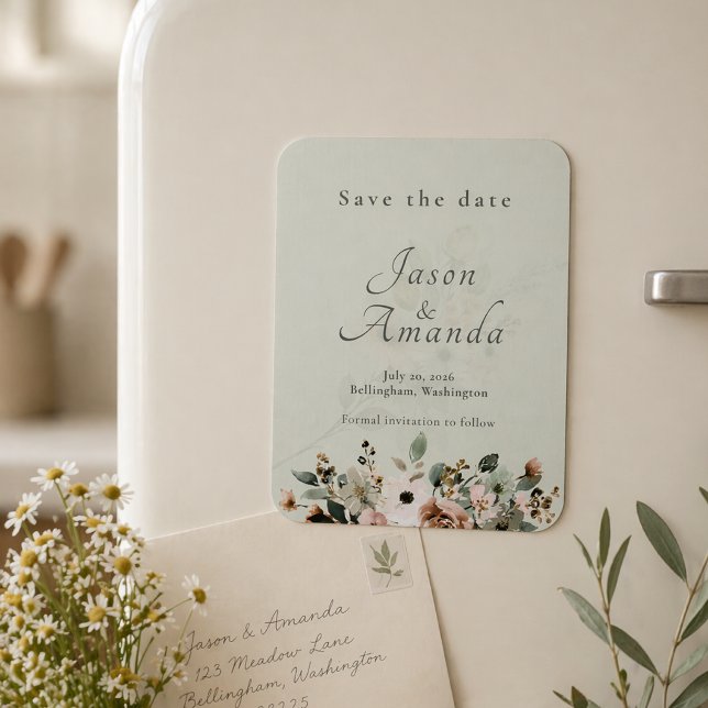 Soft Sage Botanical Save the Date Magnet (Creator Uploaded)
