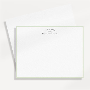 Soft Sage Green Border Personalised Note Card