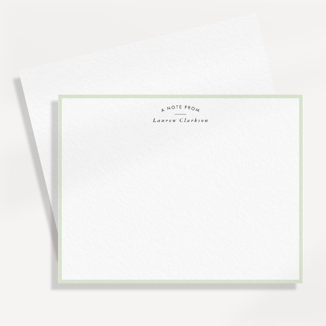 Soft Sage Green Border Personalised Note Card (Creator Uploaded)