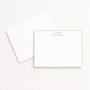 Soft Sage Green Border Personalized Note Card