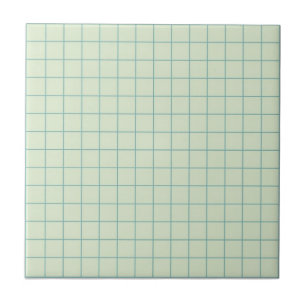 Soft Sage Green Chequered Pattern Retro Minimalist Tile