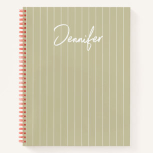 Soft Sage Green Customised Handwritting Name Notebook