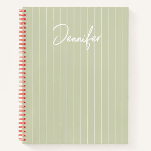 Soft Sage Green Customised Handwritting Name Notebook