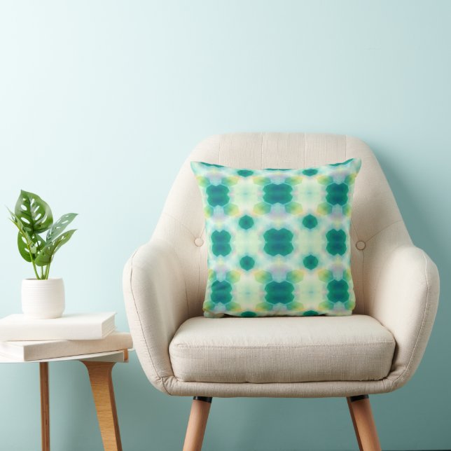 Soft Sage Green Geometric Accent Throw Pillow (Chair)