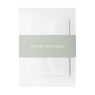Soft Sage Green Invitation Belly Band