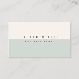 Soft Sage Green & Off-White Modern Professional  Business Card