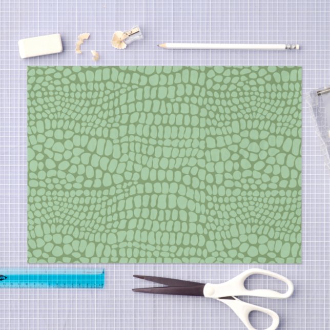 Soft Sage Green Snake Skin Scales Decoupage Tissue Paper (Craft)