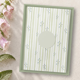 Soft Sage Stripe & Blue Wildflower Tissue Paper