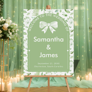 Soft Sage Welcome – Garden-Inspired Layout Acrylic Sign
