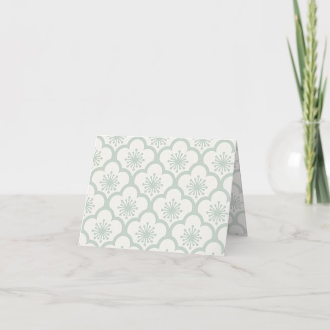 Soft Sakura Muted Sage - Neutral Thank You Card (Front)