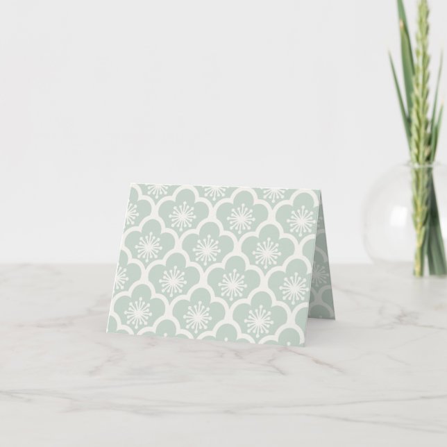 Soft Sakura Neutral - Muted Sage Thank You Card (Front)
