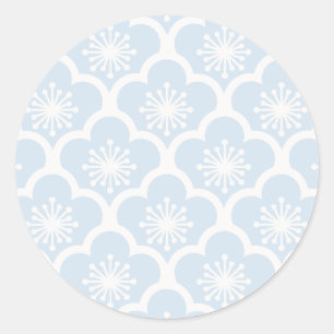 Soft Sakura Neutral - Powder Blue Classic Round Sticker