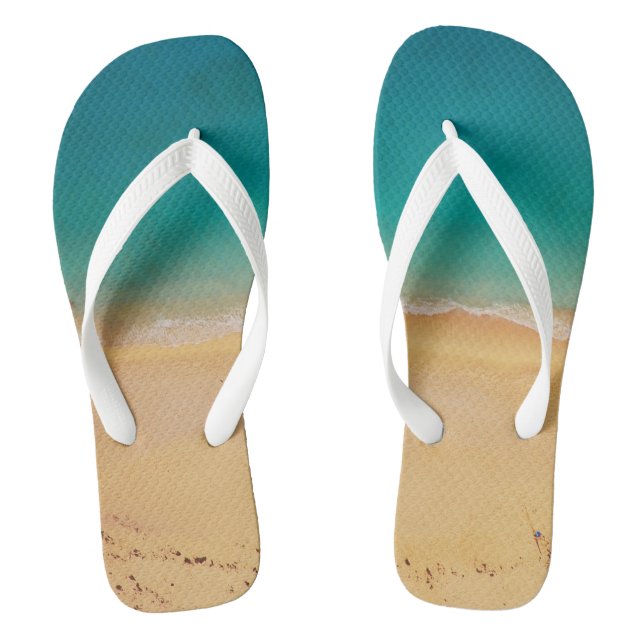 Soft Sand Beach Photo Flip Flop (Footbed)