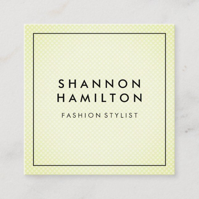 Soft Scale Pattern Green Square Business Card (Front)
