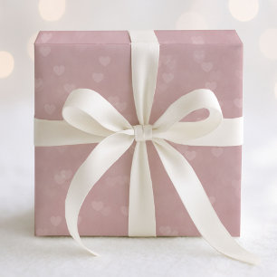 Soft Scattered Hearts Pattern - Pink Wrapping Paper
