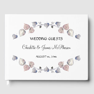 Soft Scottish Heather - Wedding Hearts Guest Book