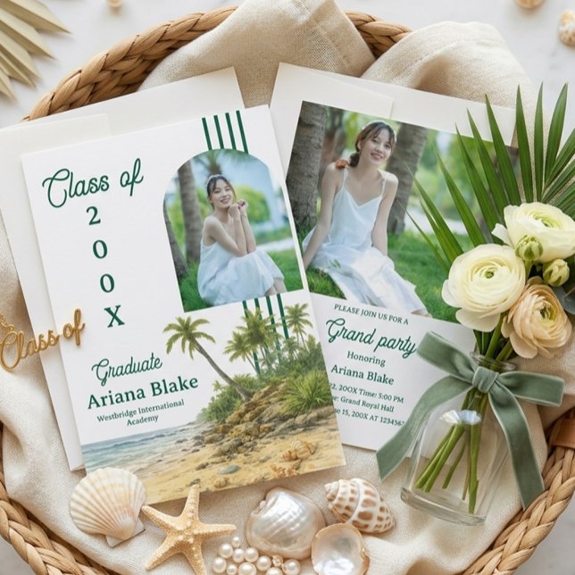 Soft Sea Aesthetic Modern Graduation Invitation (Creator Uploaded)