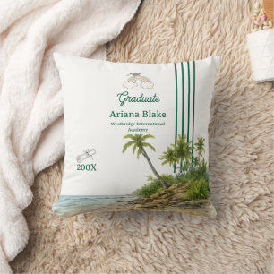 Soft Sea Aesthetic Modern Graduation Invitation Cushion