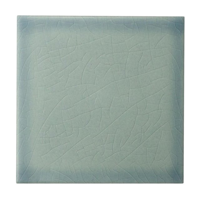 Soft Seawashed Green Duotone Antique Faux Crackle Tile (Front)
