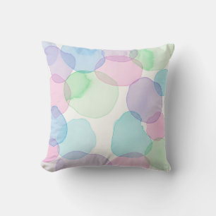 Soft Serene Watercolor Bubbles Pattern Home Decor Cushion