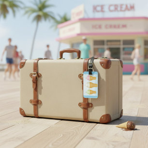 Soft Serve Ice Cream Cones Fun Summer Dessert  Luggage Tag