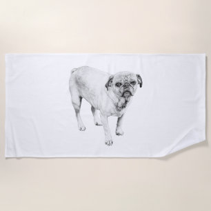 Soft Shaded Dog Keeps Beach Days Serene And Fun Towel