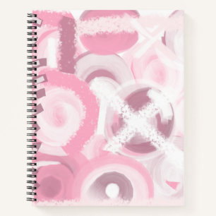 Soft shades of pink and white and your name  notebook