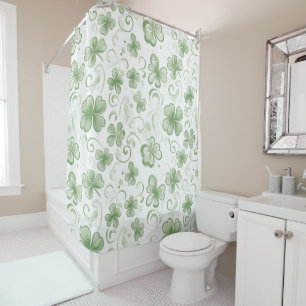 Soft Shamrock Whispers in Sage Green Shower Curtain