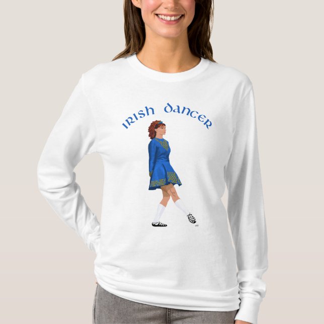 Soft Shoe Irish Dancer in Blue T-Shirt (Front)