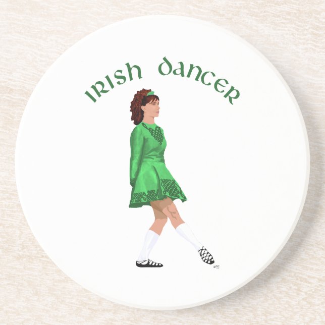 Soft Shoe Irish Dancer in Green Coaster (Front)