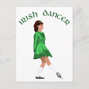 Soft Shoe Irish Dancer in Green Postcard