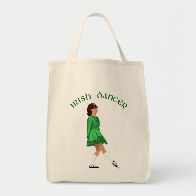 Soft Shoe Irish Dancer in Green Tote Bag (Front)