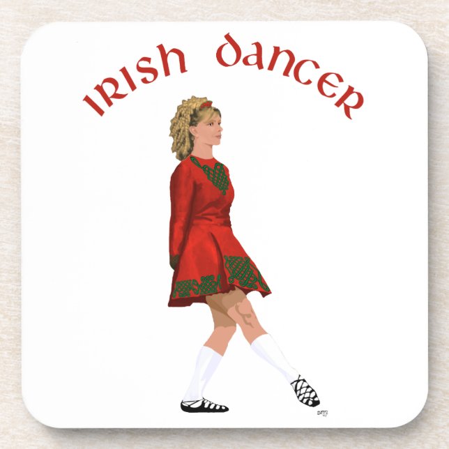 Soft Shoe Irish Dancer in Red Coaster (Front)
