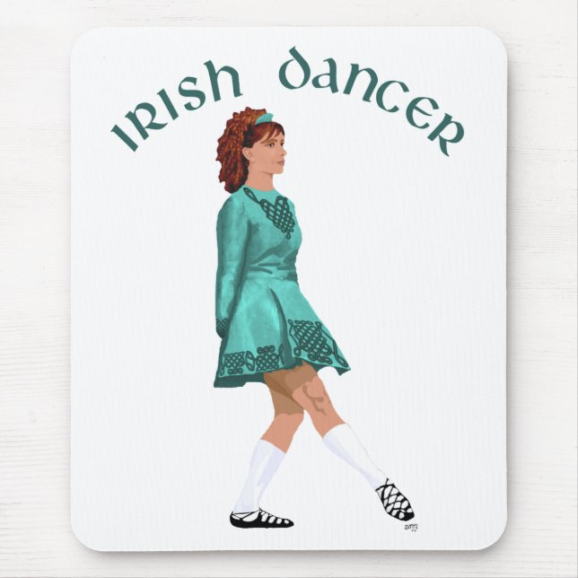 Soft Shoe Irish Dancer in Turquoise Mouse Pad (Front)