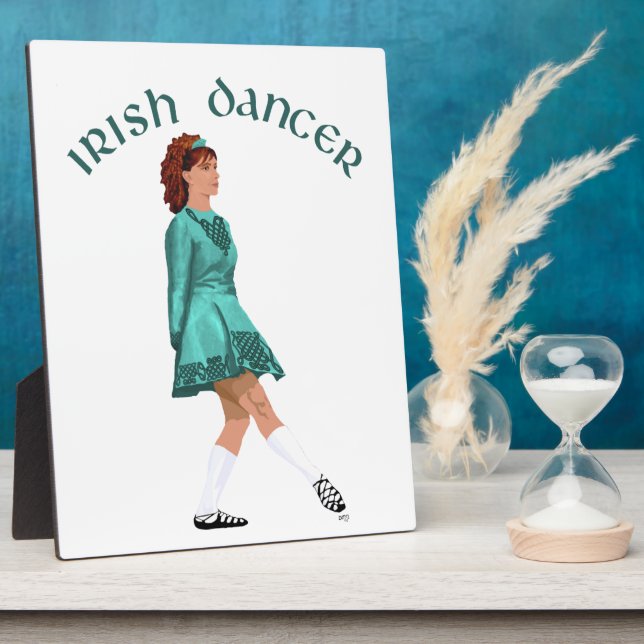 Soft Shoe Irish Dancer in Turquoise Plaque (Side)