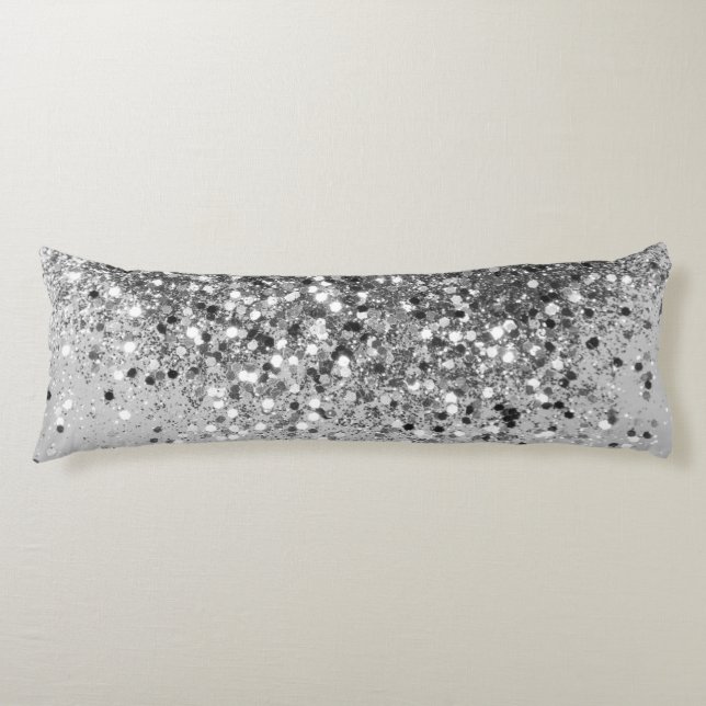 Soft Silver Gray Glitter #1 Body Cushion (Front)